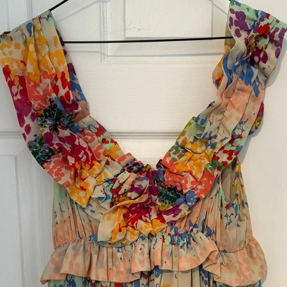 H&M x Garden Collection maxi dress multi ruffle empire flowy peasant boho rare 8 - Picture 2 of 5